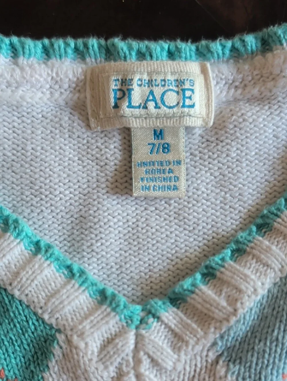 Children's Argyle Sweater Vests - Pastel Blue/Gray - Boys 7/8